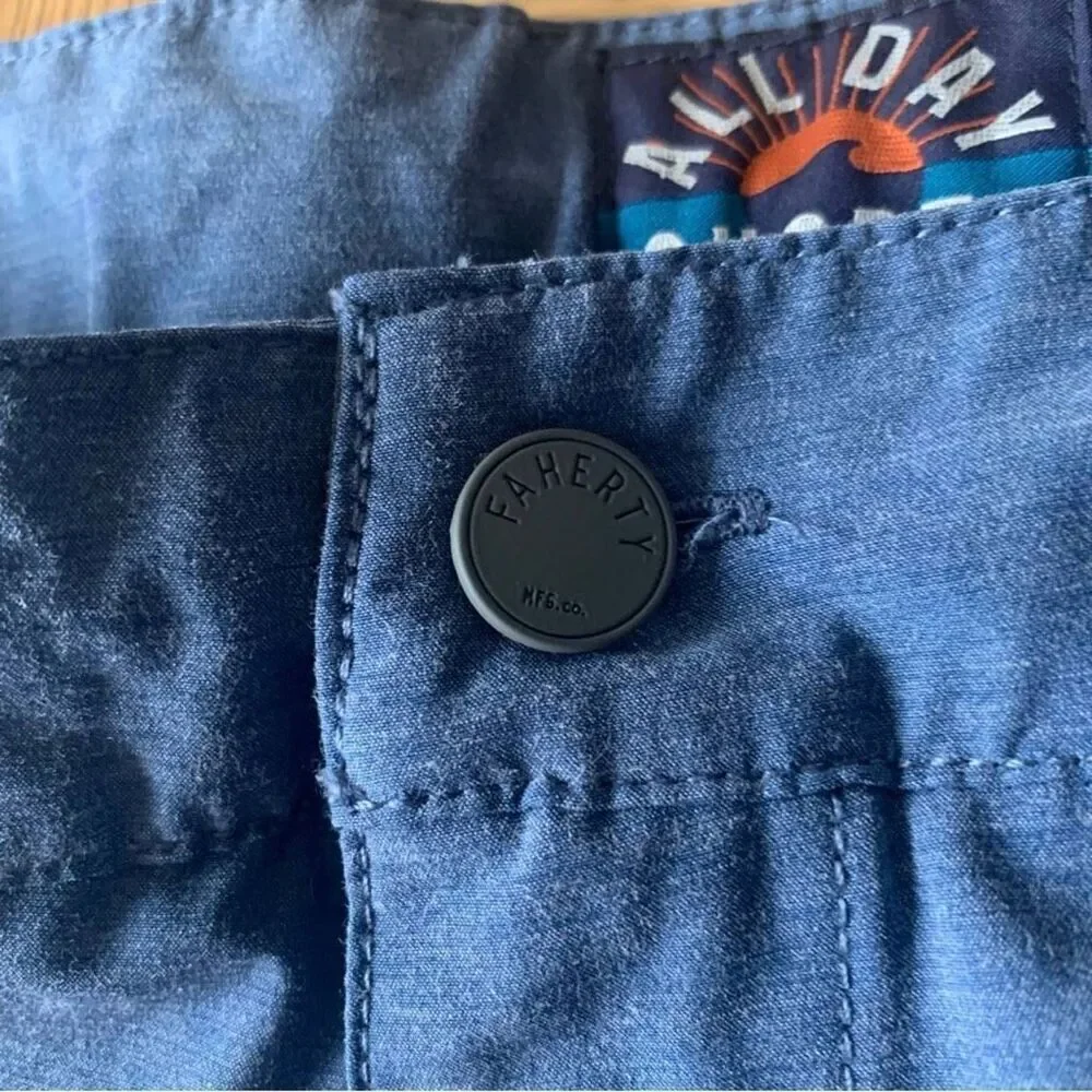 Faherty Mens All Day Shorts 38 Blue Drawstring 7